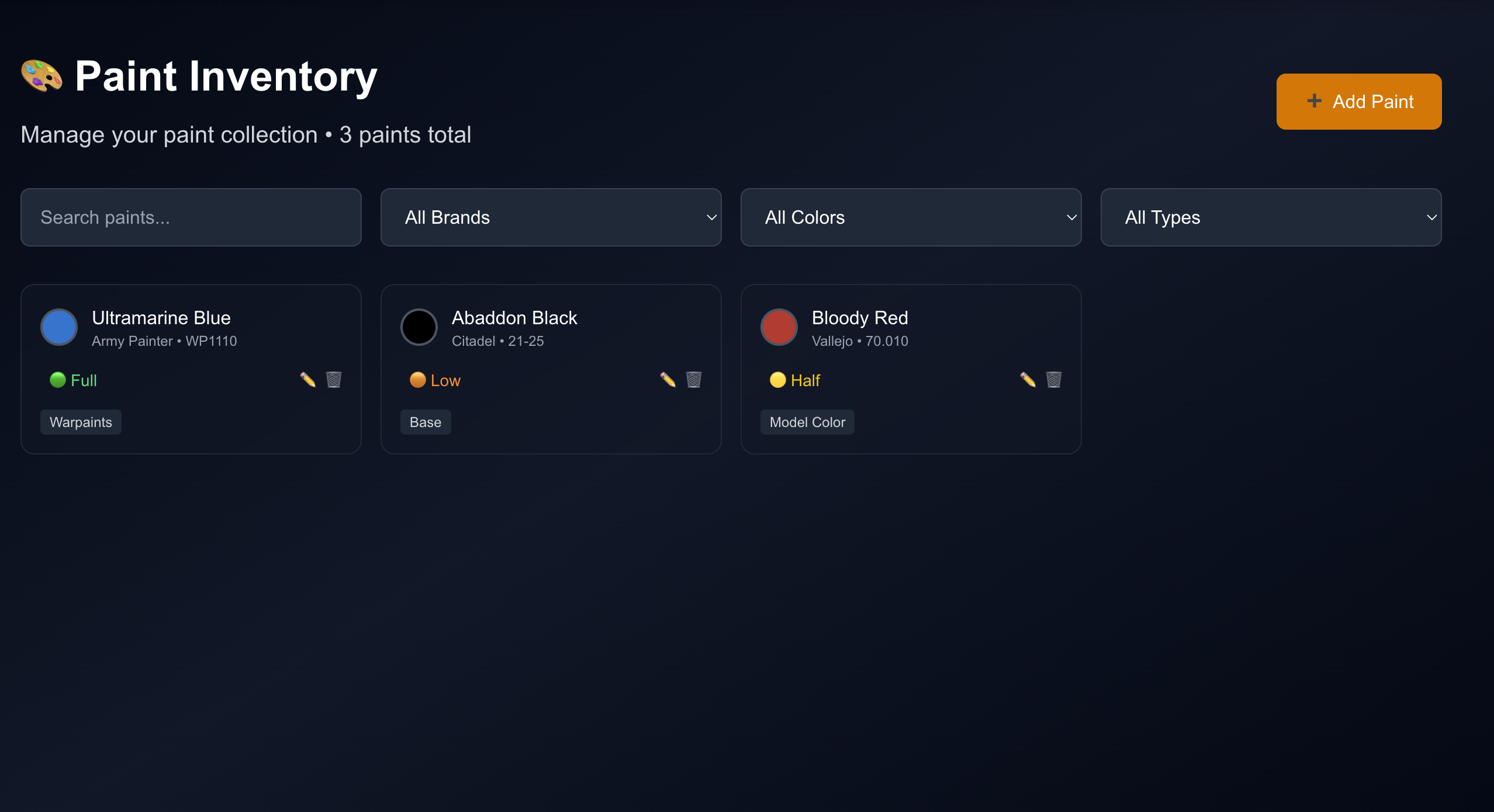 Paint Inventory Management